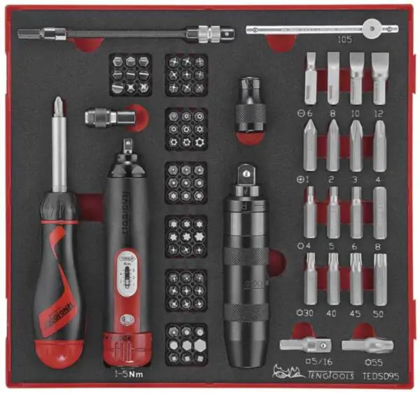 Set Surubelnita Dinamometrica, Biti cu Surubelnita de Impact - Teng Tools - 238350102 - imagine 2